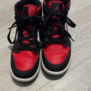 Jordan Kids High-Top Sneakers - Red, Black, and White